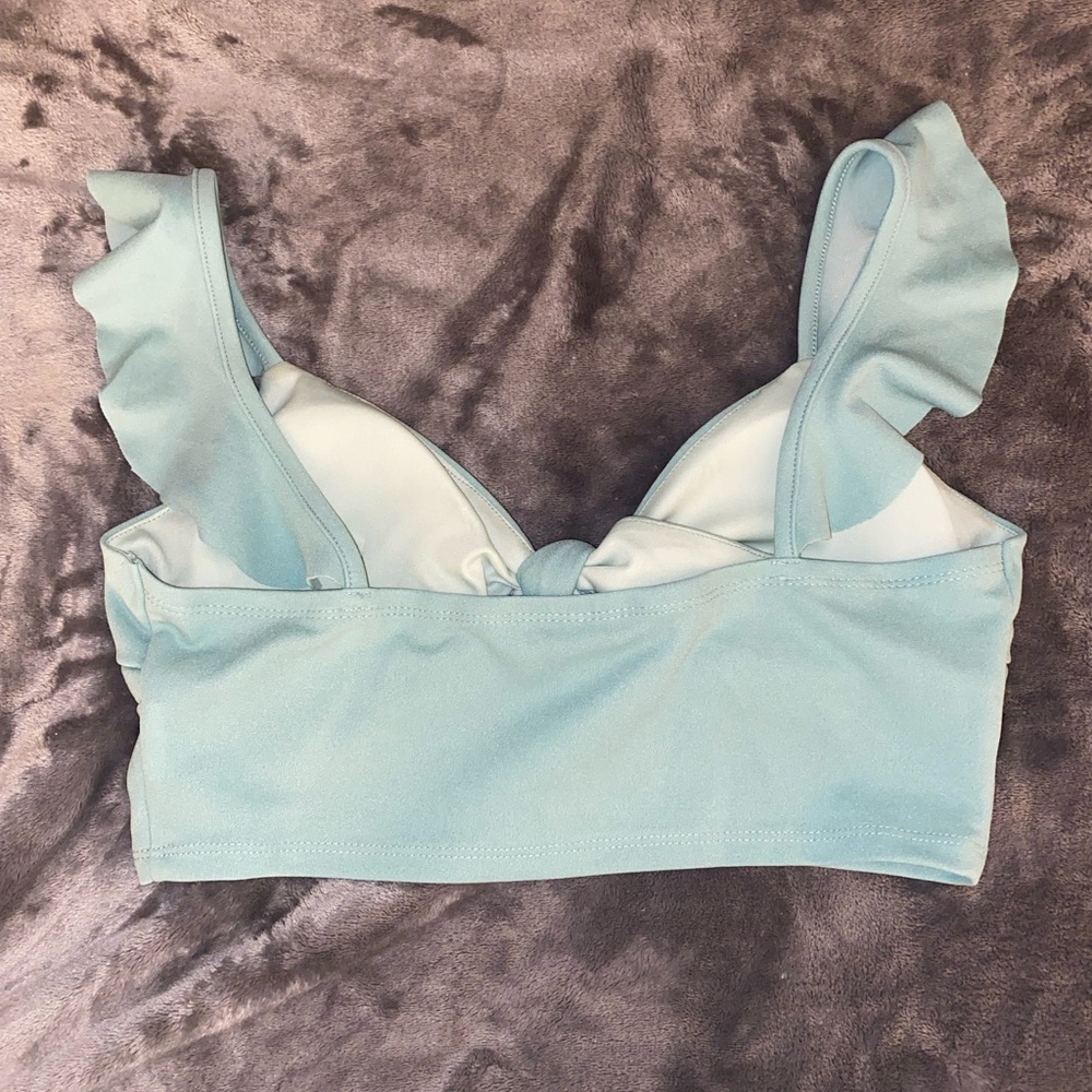 Shein Ruffle Knot Front Cami Crop Top - Picture 4 of 5